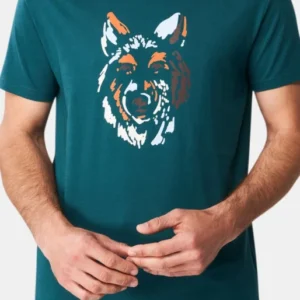 Tee-shirt Femme manches courtes Jeune Loup Bleu 1
