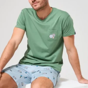 Pyjama Homme Pétanque Manches courtes Imprimé joueurs de pétanque 1