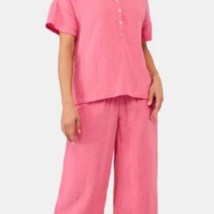 Tenue d'été gaze de coton - corail 1