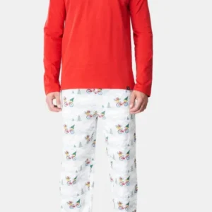 Pyjama long Femme Hotte montagne Blanc et Ivoire 1