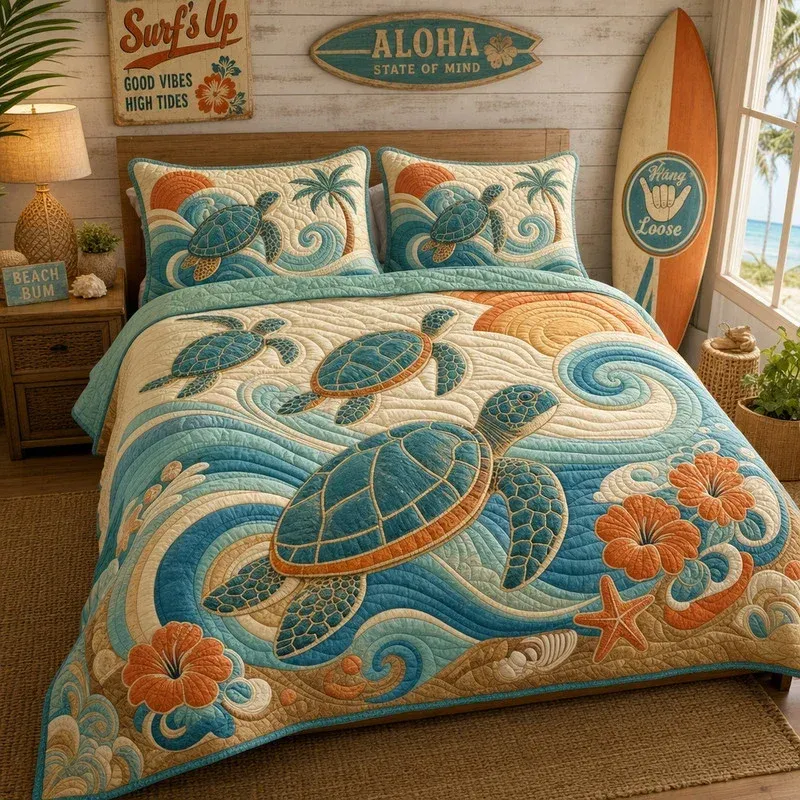 Aloha Tide Bamboo Quilt Bedding Set