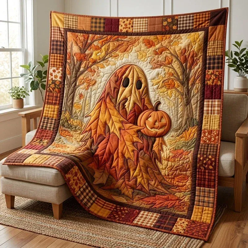 Autumn Leaf Ghost Bamboo Quilt Blanket