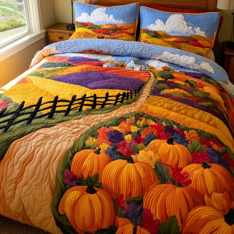 Autumn Golden Horizon Bamboo Quilt Bedding Set