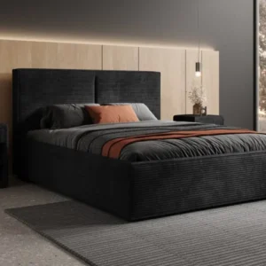 Designer Polsterbett Elara in Cord mit Stauraum