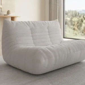Designer 2 Sitzer Sofa Calmo in Teddy Bouclé