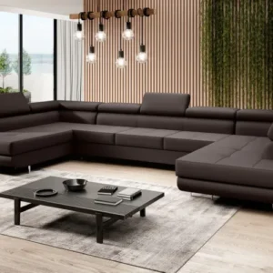 Designer Sofa Taormina mit Schlaf- und Klappfunktion in Kunstleder