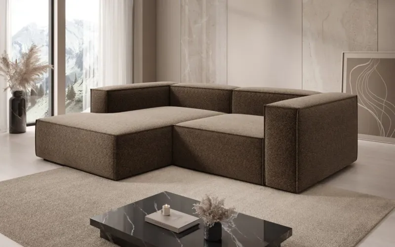 Designer Ecksofa Lesley Mini in Strukturstoff
