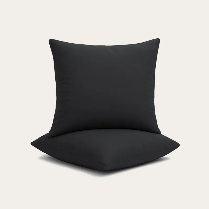 Set van 2 zwarte HappyBed sierkussenslopen met ritssluiting voor luxe comfort en stijl