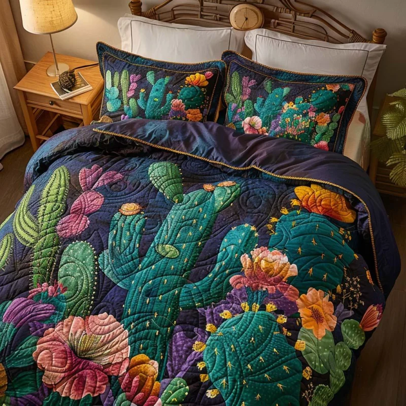 Blooming Desert Scene Bamboo Quilt Bedding Set