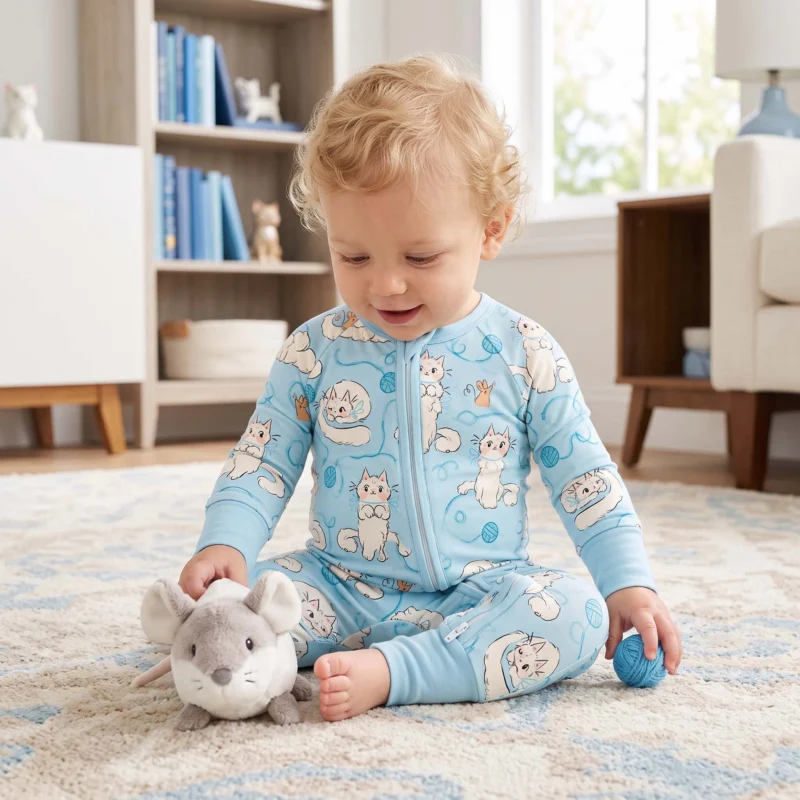 Blue Yarn Kittens Bamboo Convertible Zippy
