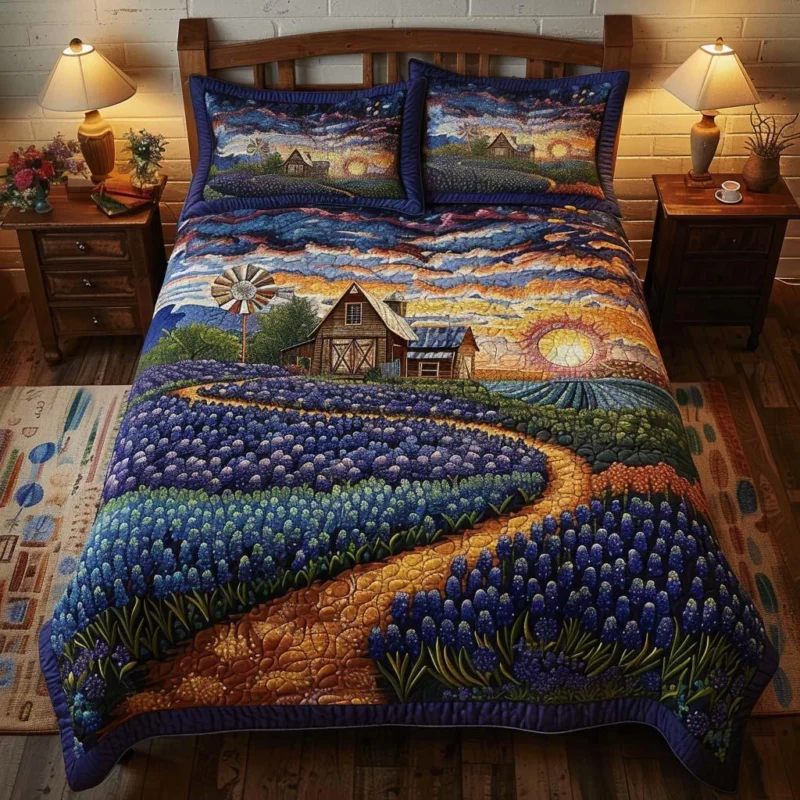 Bluebonnet Bliss Bamboo Quilt Bedding Set