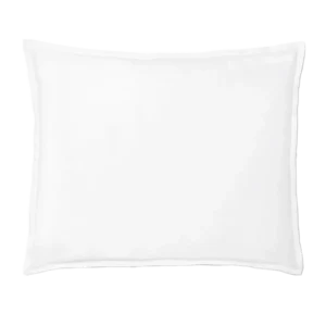 Sferra Giza 45 Corto sateen sham in white with a classic flanged border.