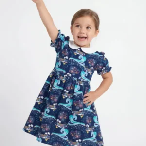 Starlit Surf Celebration Bamboo Peter Pan Collar Dress