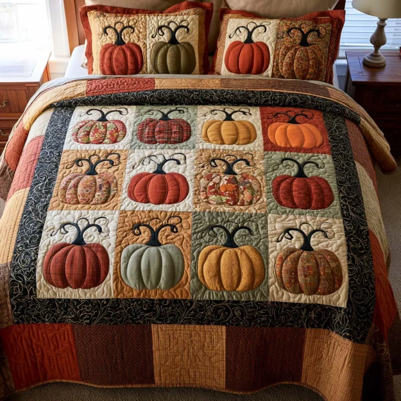 Crimson Forest Bamboo Quilt Bedding Set