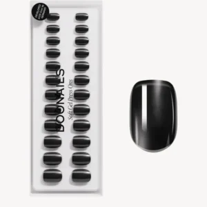 Black Pearl Extra Short Square Soft Gel Press Ons