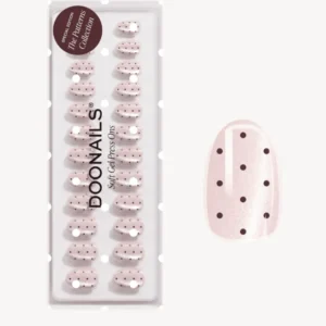 Blush Cat Eye Polka Dots Short Round Soft Gel Press Ons
