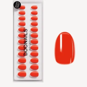 On Fire Short Round Soft Gel Press Ons - Doonails