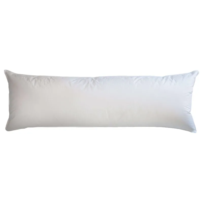 Ogallala Comfort Hypodown lumbar pillow insert in white with quilted diamond stitching.