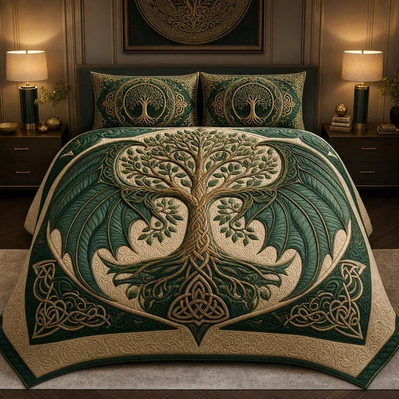 Dragon Wing Tree Bamboo Quilt Bedding Set