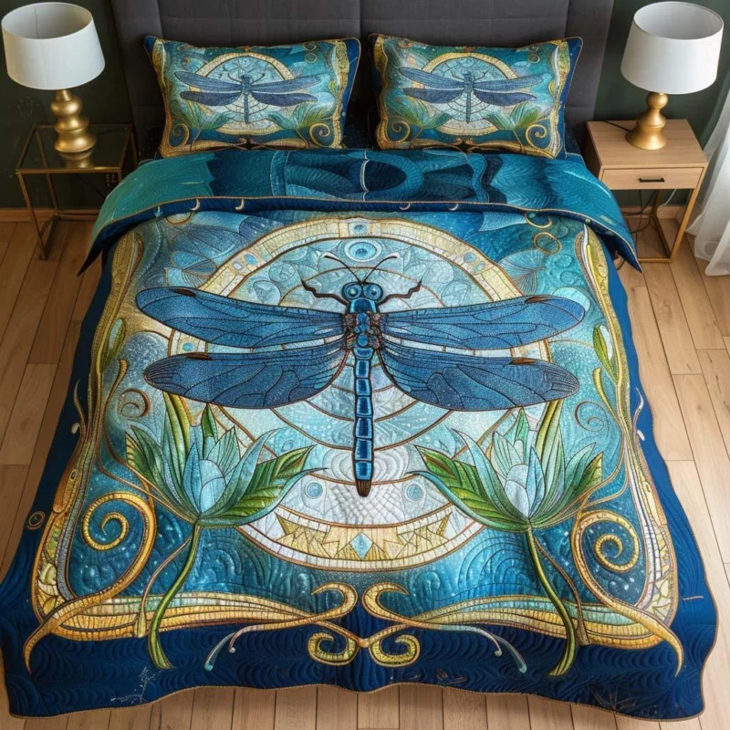 Dragonfly Sunny Trails Bamboo Quilt Bedding Set
