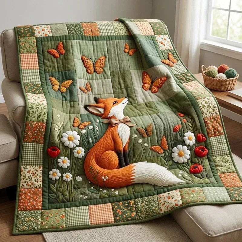 Fox Forest Bamboo Quilt Blanket