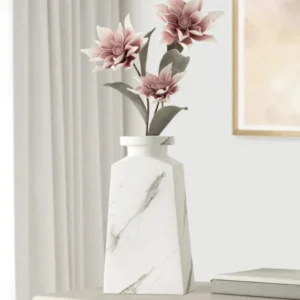 Aris Marble Ceramic Tapered Urn Vase
