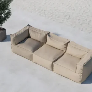 Gartensofa Bravaro - Modulares Sofa aus beigem Olefin