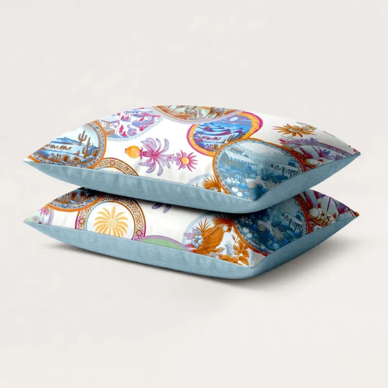 A Fish Named Fred x HappyBed kussenslopen met kleurrijke Desert World print set van 2