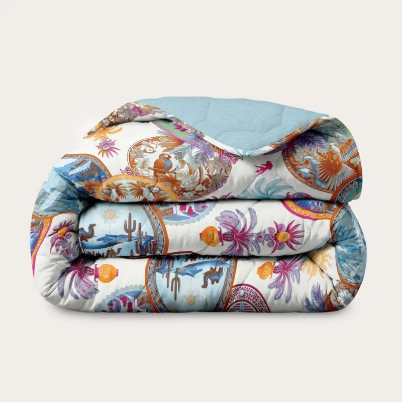 HappyBed x A Fish Named Fred double-sided colorful desert world dekbed for year-round use
