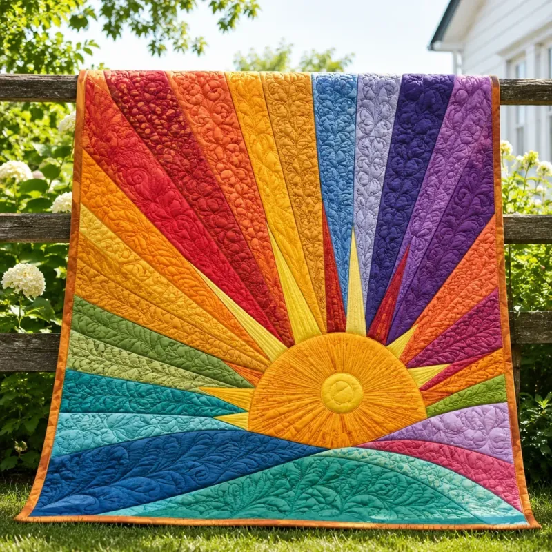 Hippie Sun Bamboo Quilt Blanket