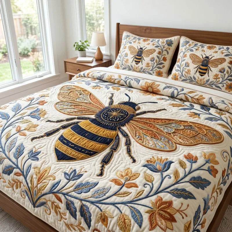 Honey Bloom Bamboo Quilt Bedding Set