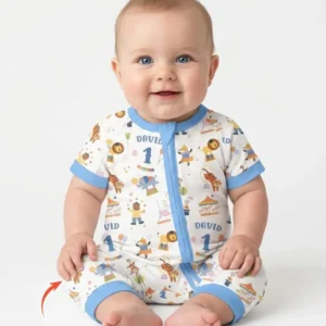 Custom Name Birthday Circus Bamboo Shorty Zippy