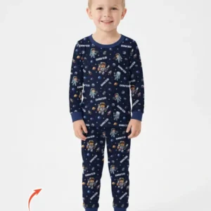 Blocky Universe Bamboo Two Piece Long Sleeve Pajama Set