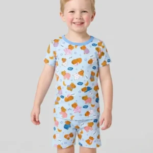 Capyjama Family Matching Bamboo Two Piece Short Sleeve Shorts Pajama Set