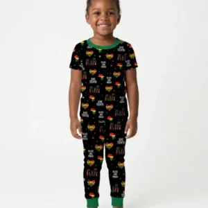 Juneteenth Black and Proud Bamboo Two Piece Short Sleeve Pajama Set