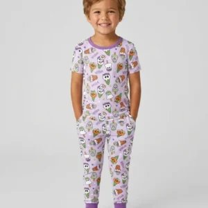 Summerween Ice cream Bamboo Two Piece Short Sleeve Pajama Set