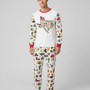 Texas Map Bamboo Men's Pajama Set