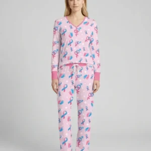 Infertility Awareness Blue and Pink Bamboo Women Pajama Set