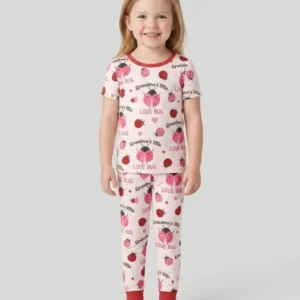 Grandma's Little Love Bug Bamboo Two Piece Short Sleeve Pajama Set