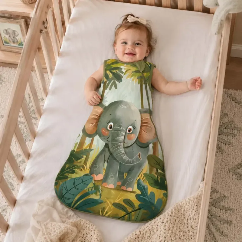 Jungle Elephant Adventure Bamboo Sleep Bag