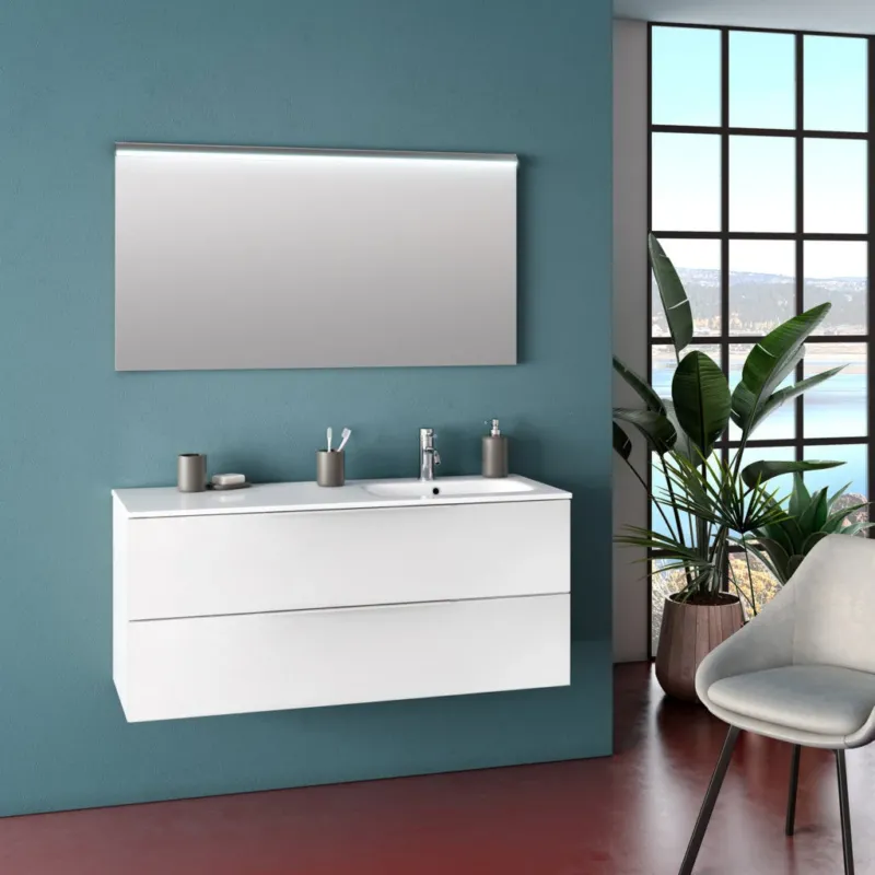 Composizione vasca DX MALMO bianco opaco