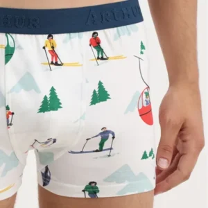 Boxer homme ski montagne blanc 1