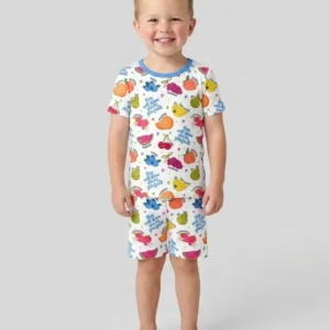 They Will Know You By Your Fruits Bamboo Two Piece Short Sleeve Shorts Pajama Set