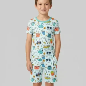 Lake Days Bamboo Two Piece Short Sleeve Shorts Pajama Set