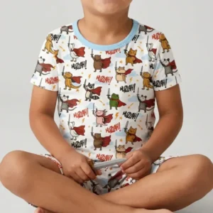 Huzzah! Huzzah! Bamboo Two Piece Short Sleeve Shorts Pajama Set