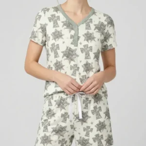 Camo God is Good Family Matching Bamboo Women Short Sleeve Short Pajama Set