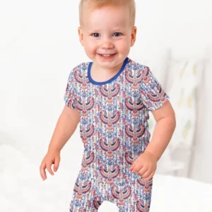 Patriotic Eagle Bamboo Two Piece Short Sleeve Shorts Pajama Set