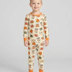Fall God Says I Am Bamboo Two Piece Long Sleeve Pajama Set