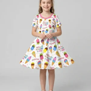 Jesus Summer Ice Cream Taste and See That The Lord Is Good Bamboo Twirl Dress