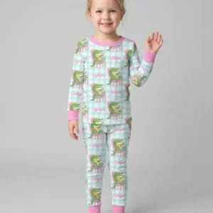 Custom Name Preppy Later Gator Bamboo Two Piece Long Sleeve Pajama Set